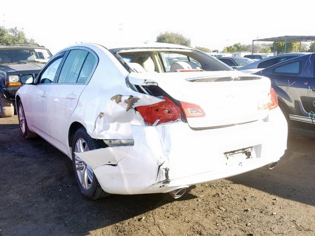 JN1CV6AR4BM400432 - 2011 INFINITI G37 WHITE photo 3