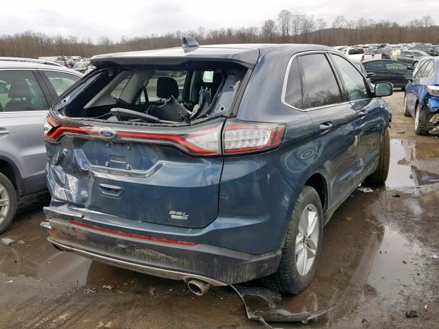 2FMPK4J93GBC64430 - 2016 FORD EDGE SEL TEAL photo 4