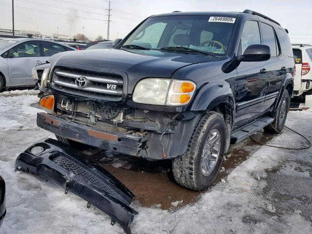 5TDBT48A24S224801 - 2004 TOYOTA SEQUOIA LI BLACK photo 2