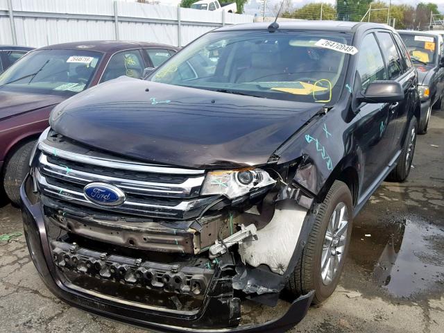 2FMDK3J91DBB70541 - 2013 FORD EDGE SEL BLACK photo 2