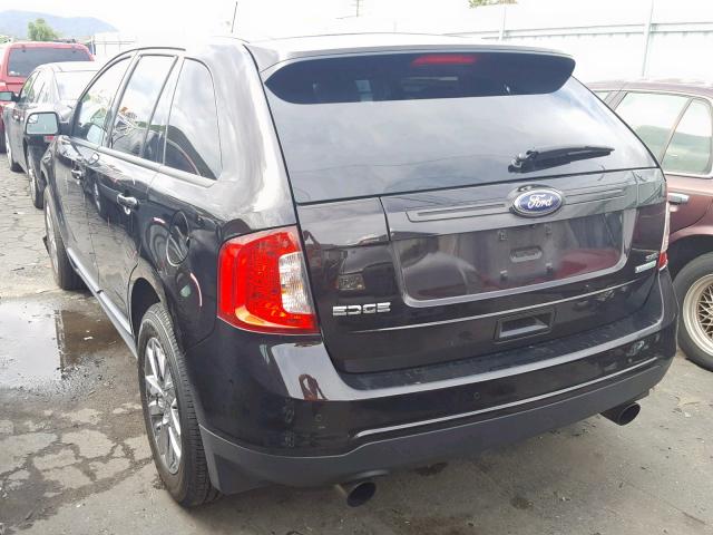 2FMDK3J91DBB70541 - 2013 FORD EDGE SEL BLACK photo 3