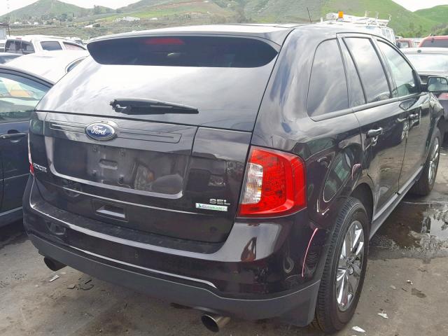 2FMDK3J91DBB70541 - 2013 FORD EDGE SEL BLACK photo 4