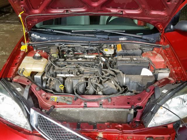 1FAFP34N95W132469 - 2005 FORD FOCUS ZX4 RED photo 7