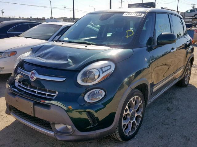 ZFBCFADH4EZ017388 - 2014 FIAT 500L TREKK GREEN photo 2