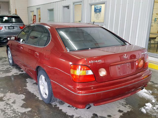 JT8BH68X6X0016993 - 1999 LEXUS GS 400 RED photo 3