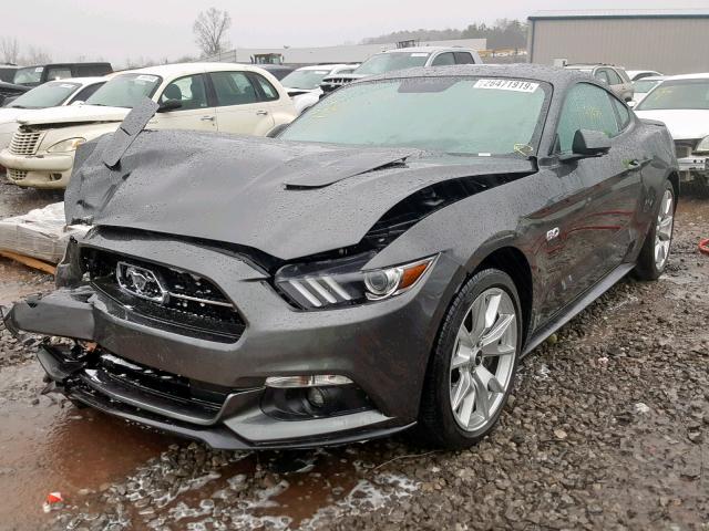 1FA6P8CF7F5361165 - 2015 FORD MUSTANG GT GRAY photo 2