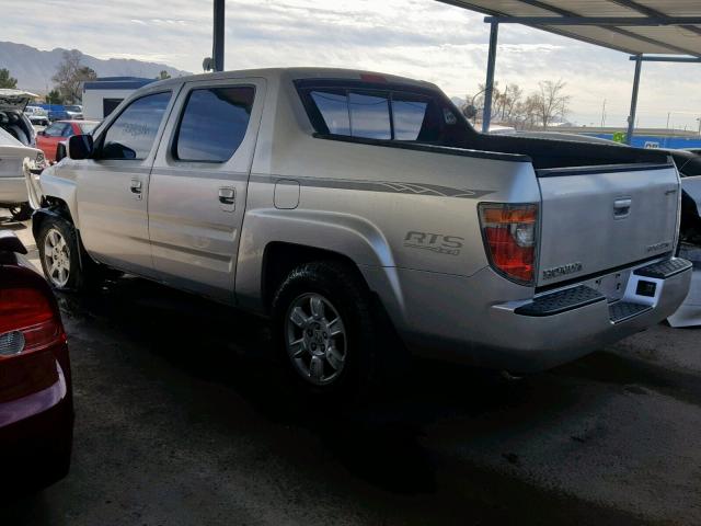 2HJYK16497H521992 - 2007 HONDA RIDGELINE SILVER photo 3