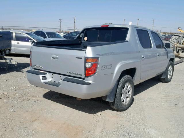 2HJYK16497H521992 - 2007 HONDA RIDGELINE SILVER photo 4