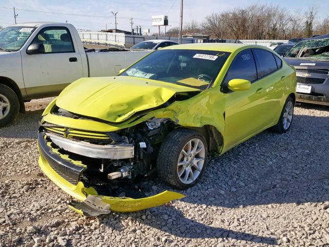 1C3CDFBA2DD182457 - 2013 DODGE DART SXT GREEN photo 2