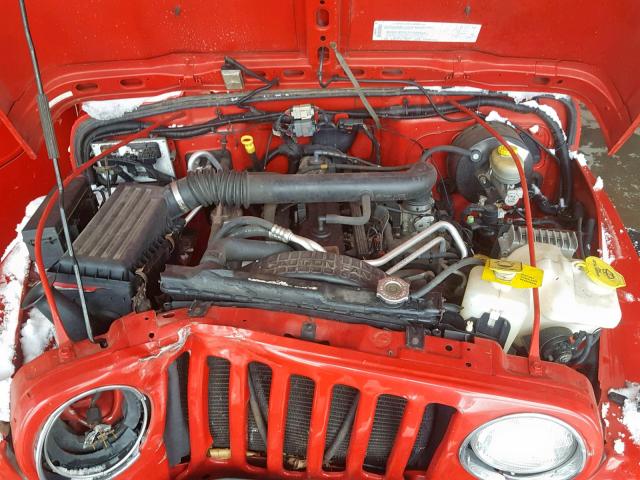 1J4FA49S03P374813 - 2003 JEEP WRANGLER / RED photo 7