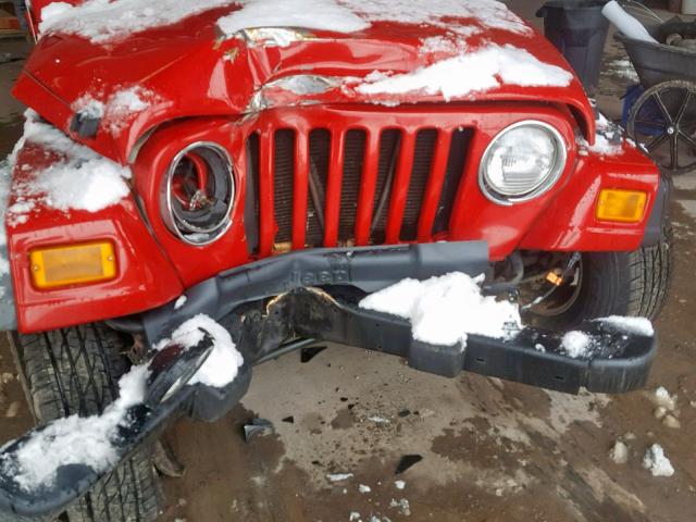 1J4FA49S03P374813 - 2003 JEEP WRANGLER / RED photo 9