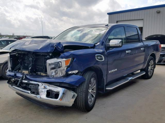 1N6AA1E64HN571880 - 2017 NISSAN TITAN SV BLUE photo 2