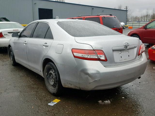 4T4BF3EK0BR177230 - 2011 TOYOTA CAMRY BASE SILVER photo 3