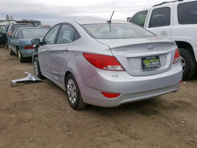 KMHCT4AE7GU096844 - 2016 HYUNDAI ACCENT SE SILVER photo 3