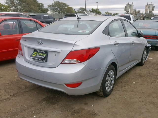 KMHCT4AE7GU096844 - 2016 HYUNDAI ACCENT SE SILVER photo 4