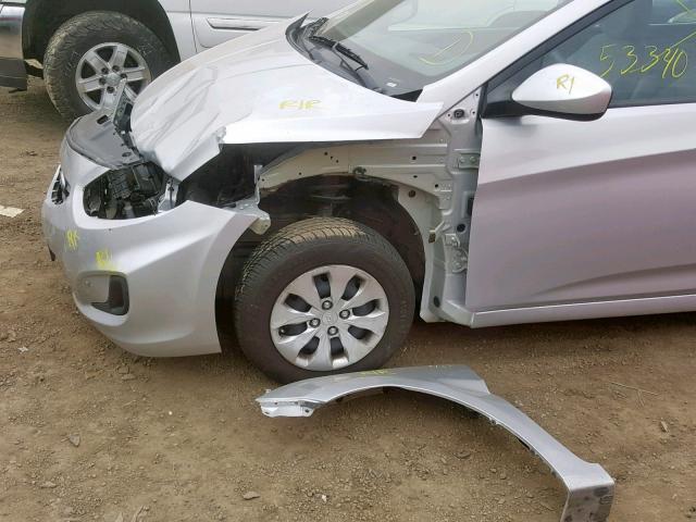 KMHCT4AE7GU096844 - 2016 HYUNDAI ACCENT SE SILVER photo 9