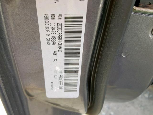 2C3CCAAG8EH380461 - 2014 CHRYSLER 300 GRAY photo 10