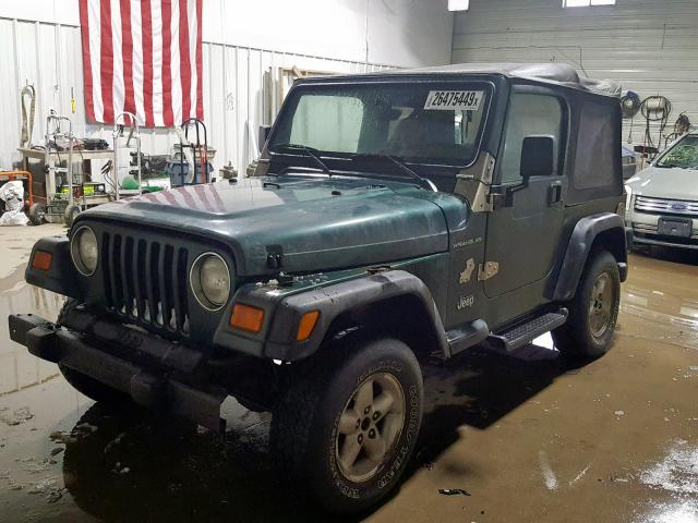 1J4FA29P7YP804506 - 2000 JEEP WRANGLER / GREEN photo 2