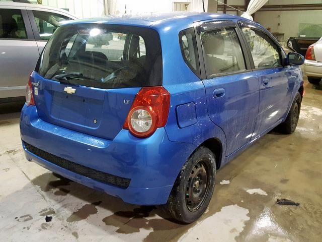 KL1TD66E69B629908 - 2009 CHEVROLET AVEO LS BLUE photo 4