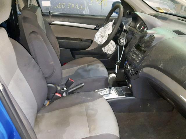 KL1TD66E69B629908 - 2009 CHEVROLET AVEO LS BLUE photo 5