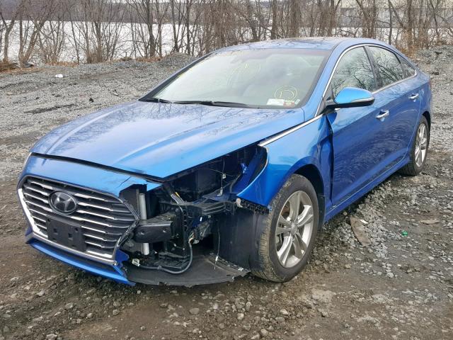 5NPE34AF1JH633215 - 2018 HYUNDAI SONATA SPO BLUE photo 2