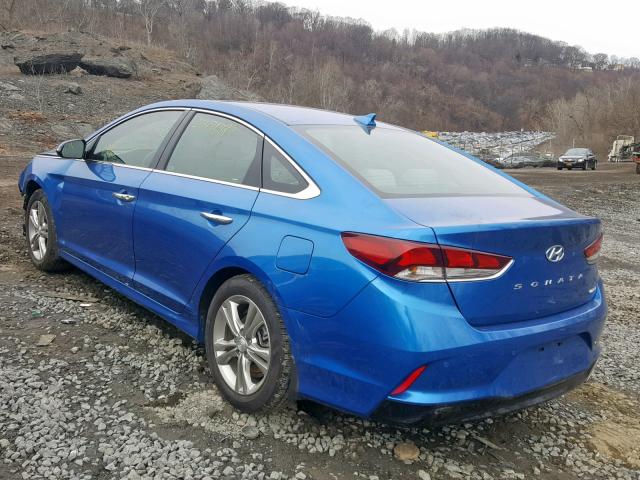 5NPE34AF1JH633215 - 2018 HYUNDAI SONATA SPO BLUE photo 3