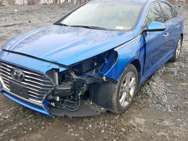 5NPE34AF1JH633215 - 2018 HYUNDAI SONATA SPO BLUE photo 9