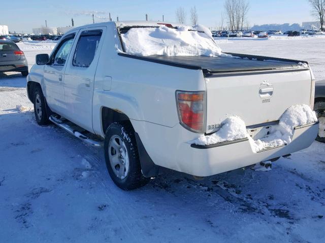 2HJYK16588H003818 - 2008 HONDA RIDGELINE WHITE photo 3