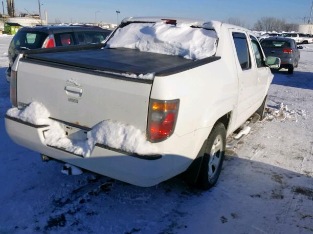 2HJYK16588H003818 - 2008 HONDA RIDGELINE WHITE photo 4