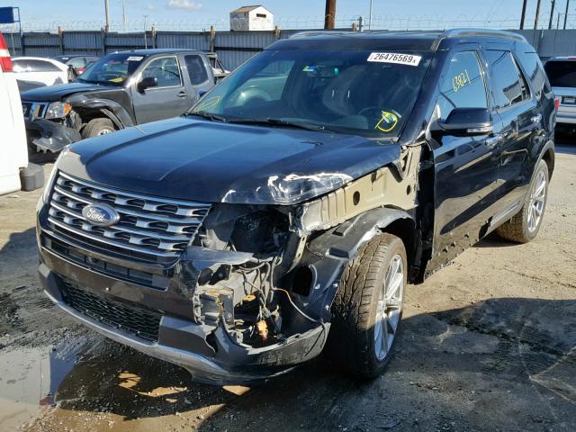 1FM5K8F88GGA79233 - 2016 FORD EXPLORER L BLACK photo 2