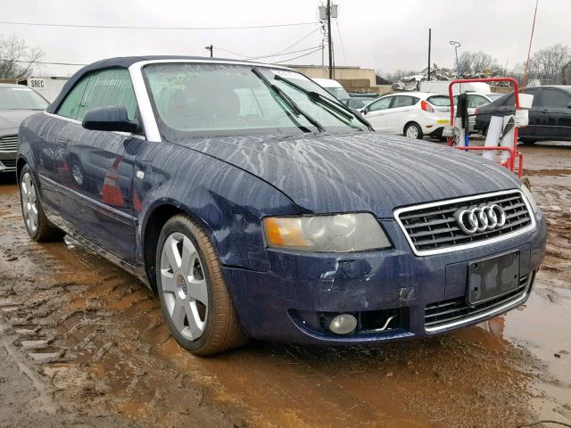 WAUAT48H83K017986 - 2003 AUDI A4 3.0 CAB BLUE photo 1