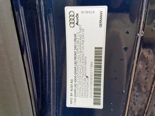 WAUAT48H83K017986 - 2003 AUDI A4 3.0 CAB BLUE photo 10