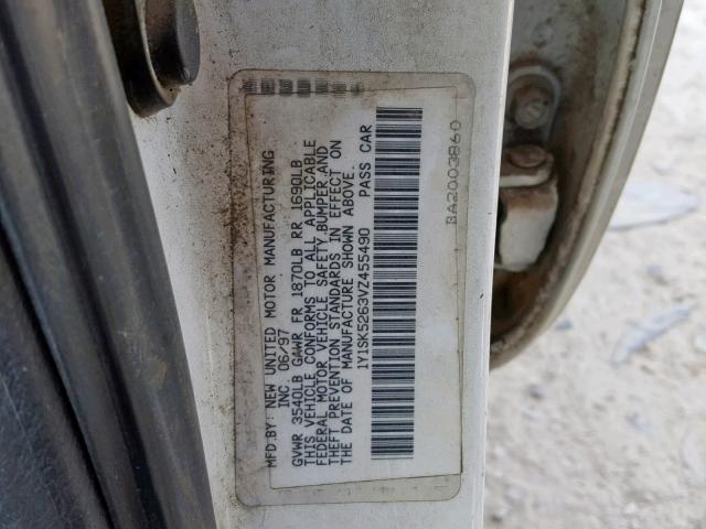 1Y1SK5263VZ455490 - 1997 GEO PRIZM BASE 白色 照片 10