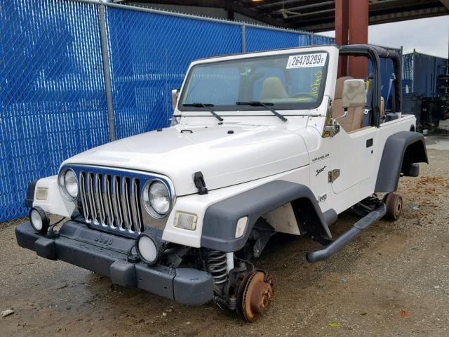 1J4FA49S12P728496 - 2002 JEEP WRANGLER / WHITE photo 2