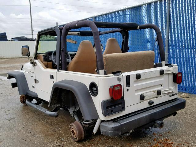 1J4FA49S12P728496 - 2002 JEEP WRANGLER / WHITE photo 3