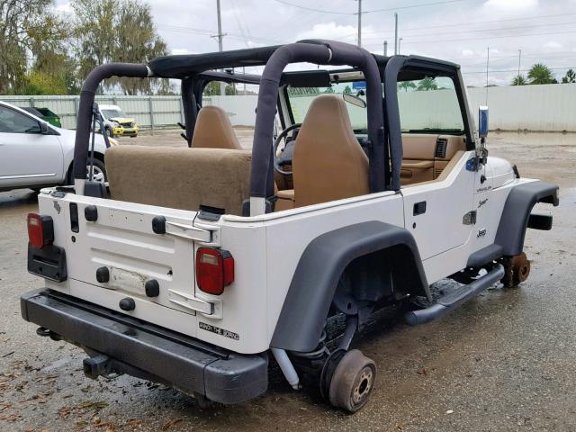 1J4FA49S12P728496 - 2002 JEEP WRANGLER / WHITE photo 4