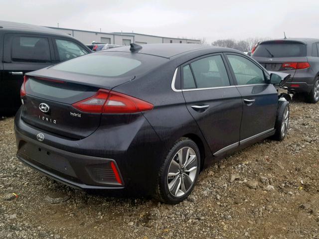 KMHC05LC5JU088758 - 2018 HYUNDAI IONIQ HEV BLACK photo 4