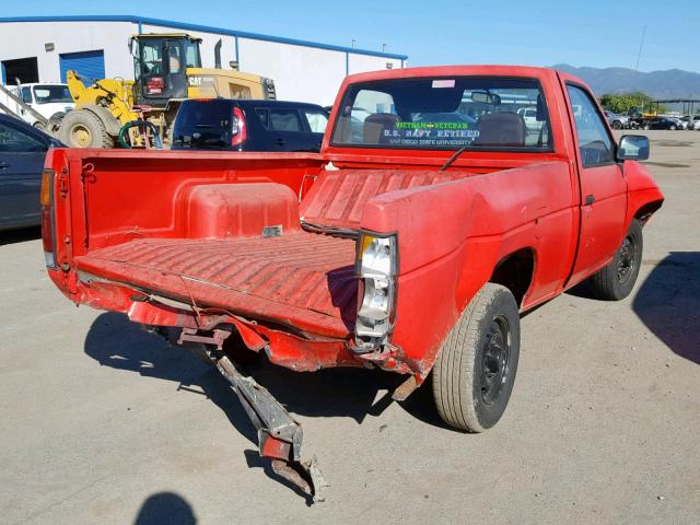 1N6SD11S9PC378519 - 1993 NISSAN TRUCK SHOR RED photo 4