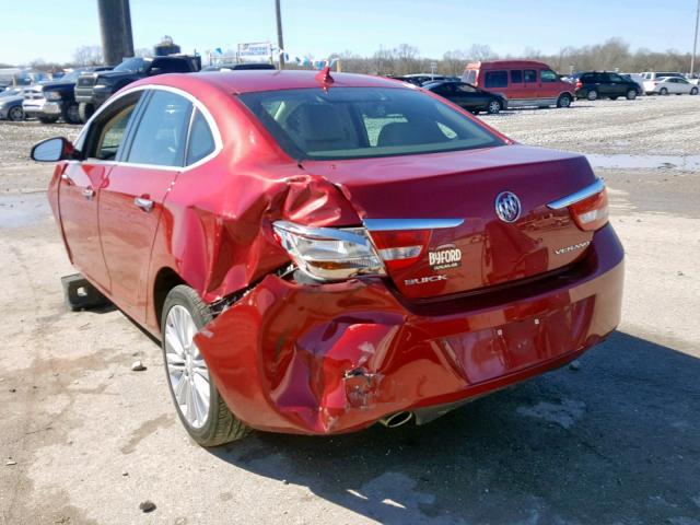 1G4PP5SK3D4251501 - 2013 BUICK VERANO RED photo 3