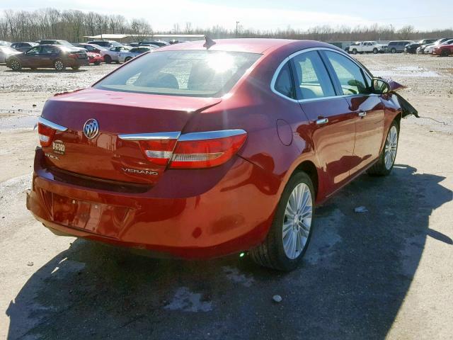 1G4PP5SK3D4251501 - 2013 BUICK VERANO RED photo 4
