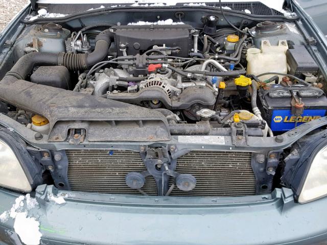 4S3BE635727204616 - 2002 SUBARU LEGACY L GREEN photo 7