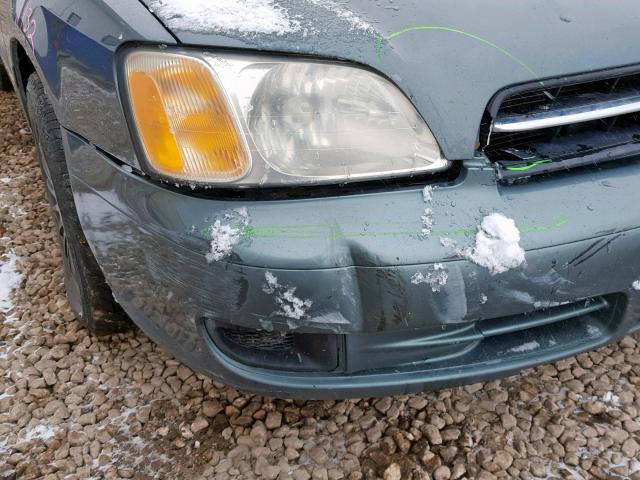 4S3BE635727204616 - 2002 SUBARU LEGACY L GREEN photo 9