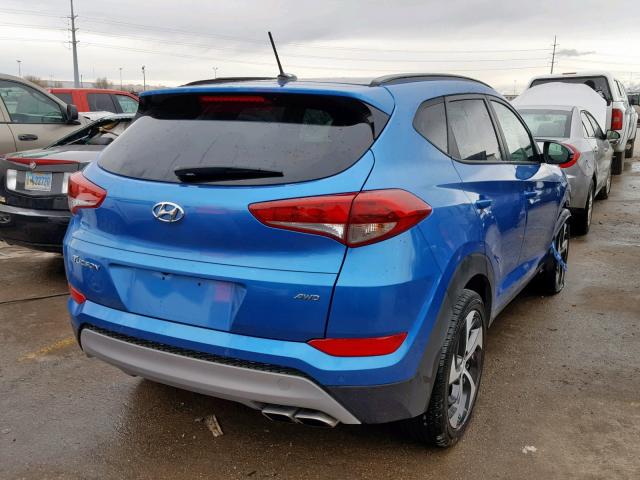 KM8J3CA23HU549821 - 2017 HYUNDAI TUCSON LIM BLUE photo 4