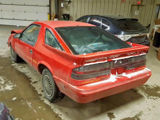 1C3BG2430LG484823 - 1990 CHRYSLER DAYTONA RED photo 3