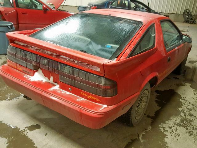 1C3BG2430LG484823 - 1990 CHRYSLER DAYTONA RED photo 4