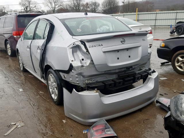 3N1AB6AP0CL624078 - 2012 NISSAN SENTRA 2.0 SILVER photo 3