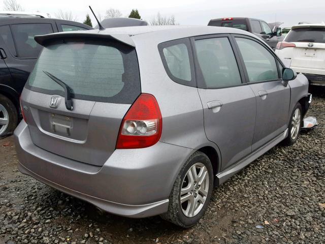 JHMGD37658S006356 - 2008 HONDA FIT SPORT SILVER photo 4