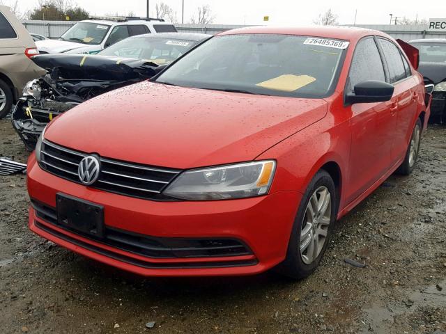 3VW2K7AJXFM226696 - 2015 VOLKSWAGEN JETTA BASE RED photo 2