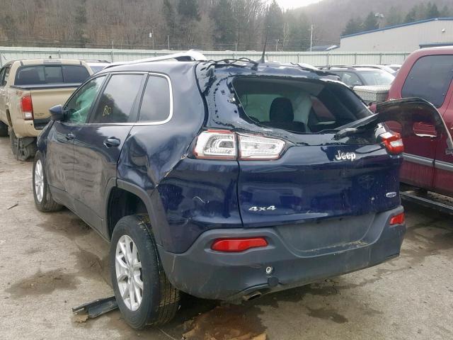 1C4PJMCB8GW310842 - 2016 JEEP CHEROKEE L BLUE photo 3