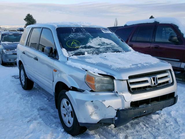 2HKYF18147H538721 - 2007 HONDA PILOT LX SILVER photo 1